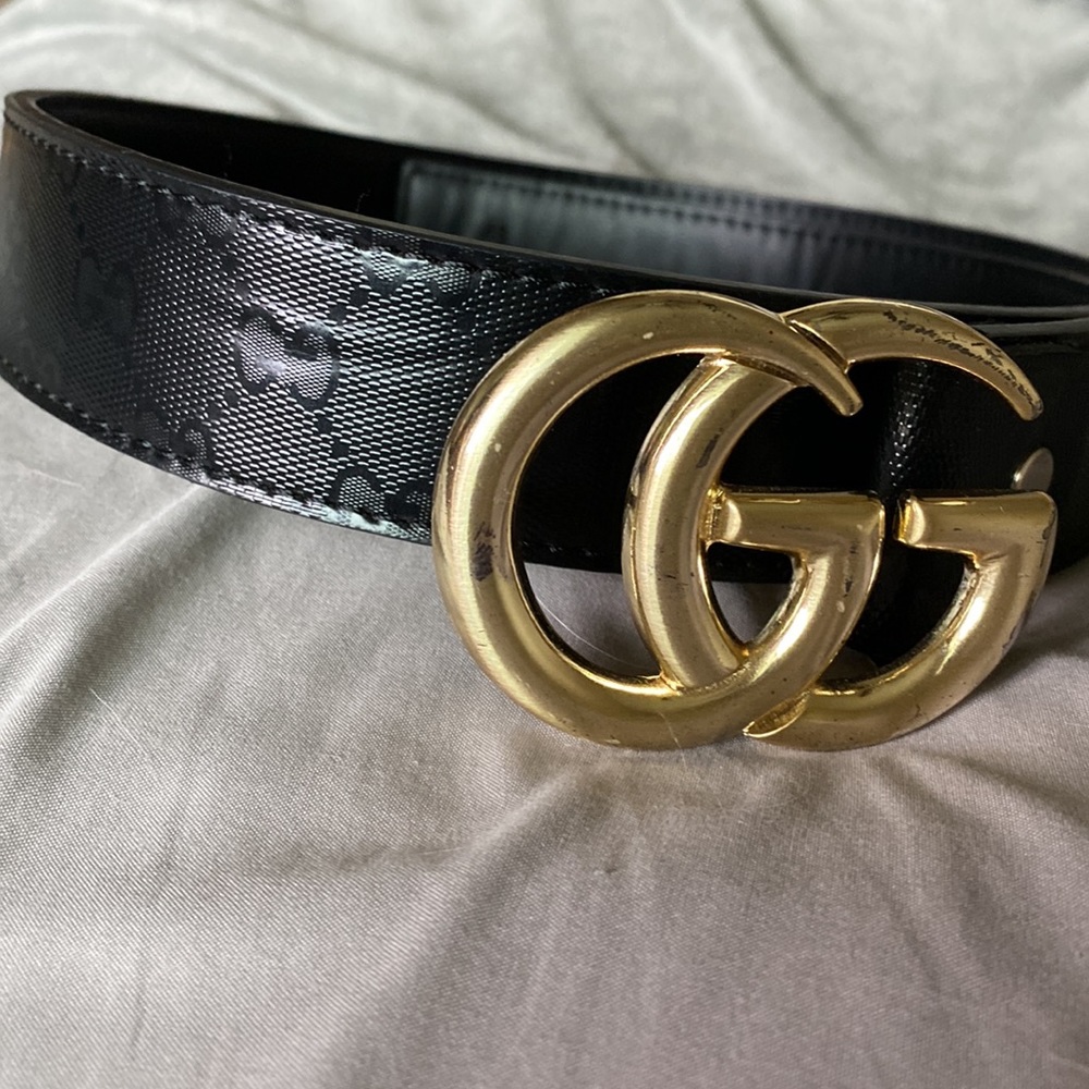 Gucci belt black with gold hardware
